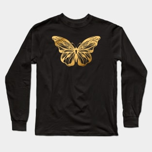 Gold Butterfly Long Sleeve T-Shirt